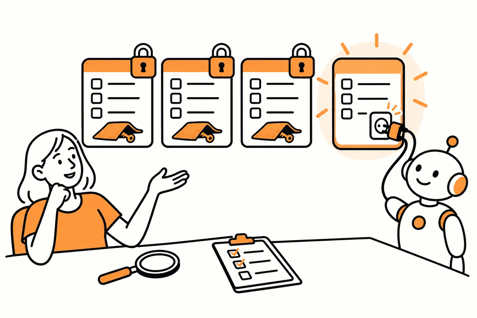 Comparison of list app API and MCP access, with official connections and community connectors